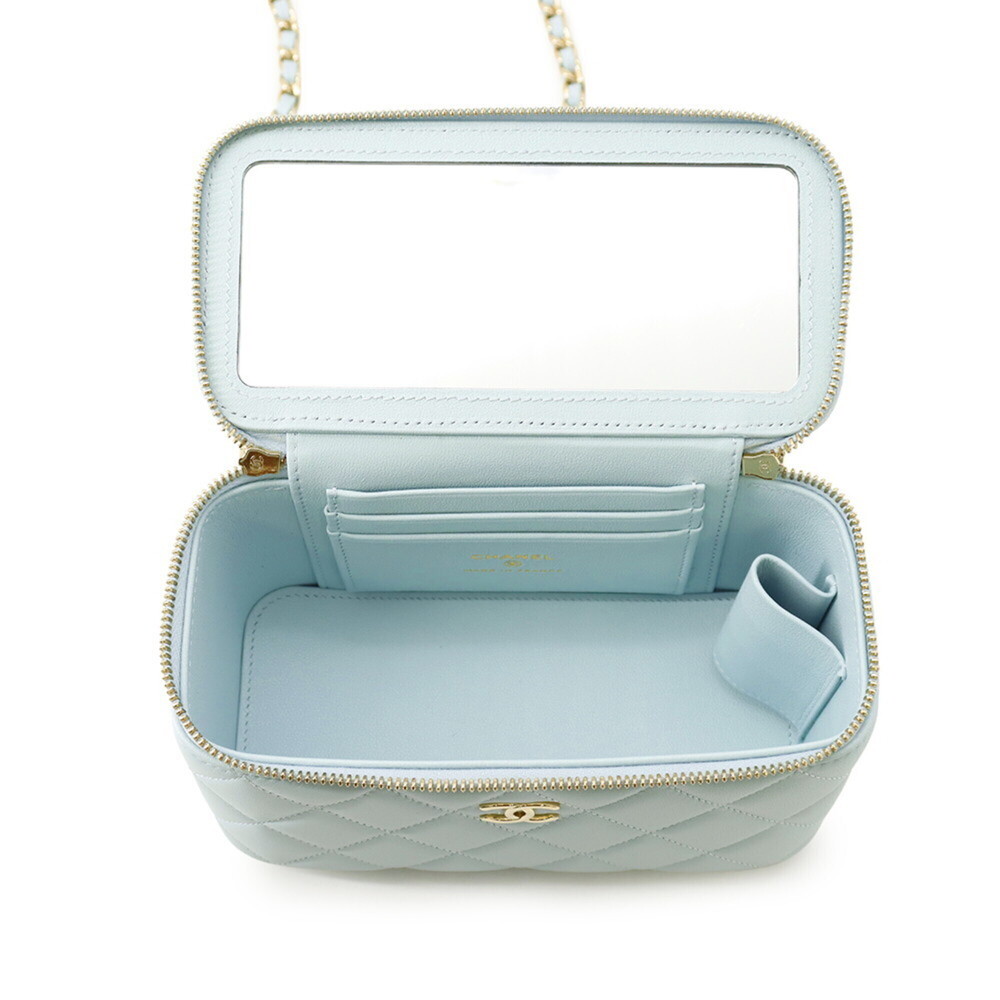 Chanel Chain Shoulder Bag Matelassé Coco Mark Vanity Case Lambskin AP2199 CHA... - Picture 5 of 11